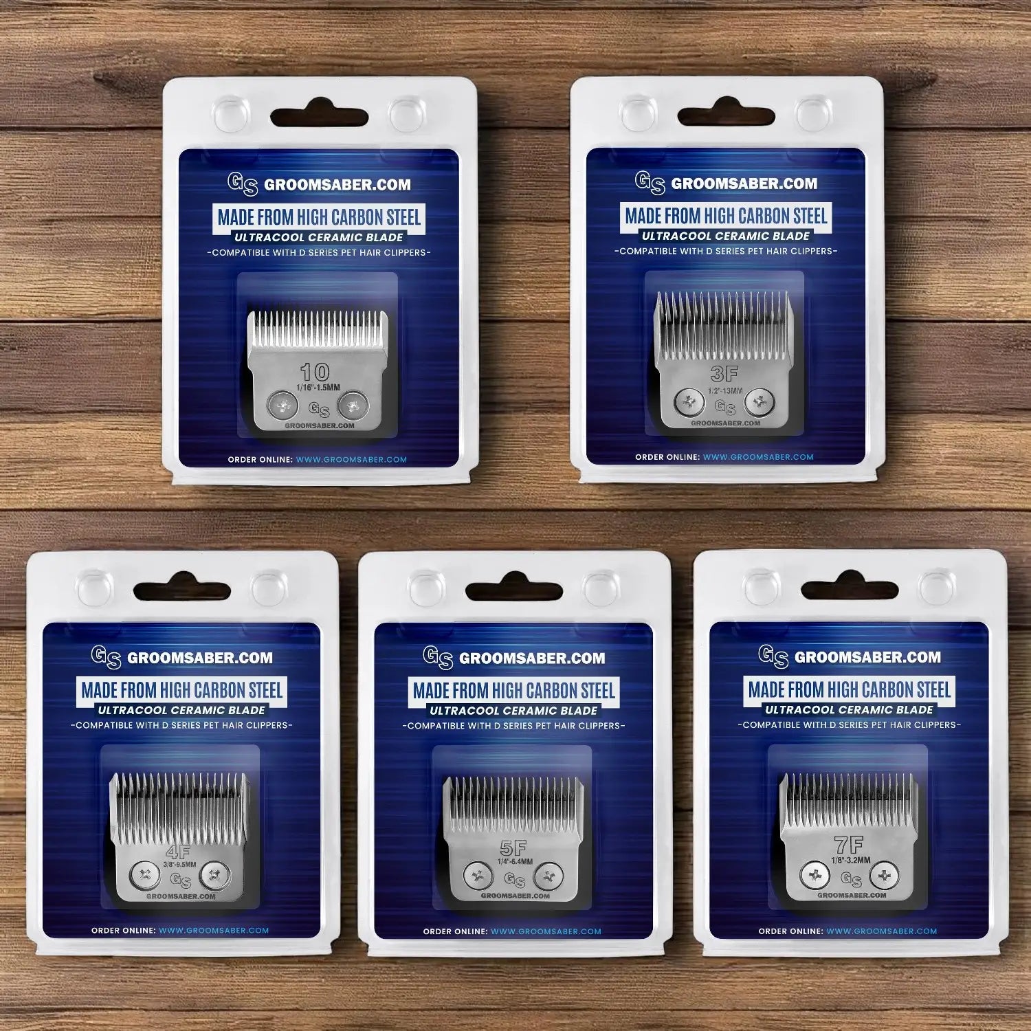 Full Set of Ceramic D-Series Clipper Blades